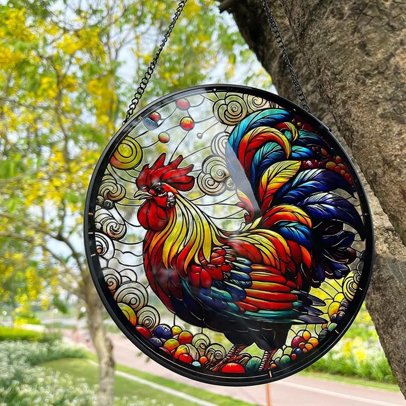 Rooster Acrylic Window Hangings 7.87