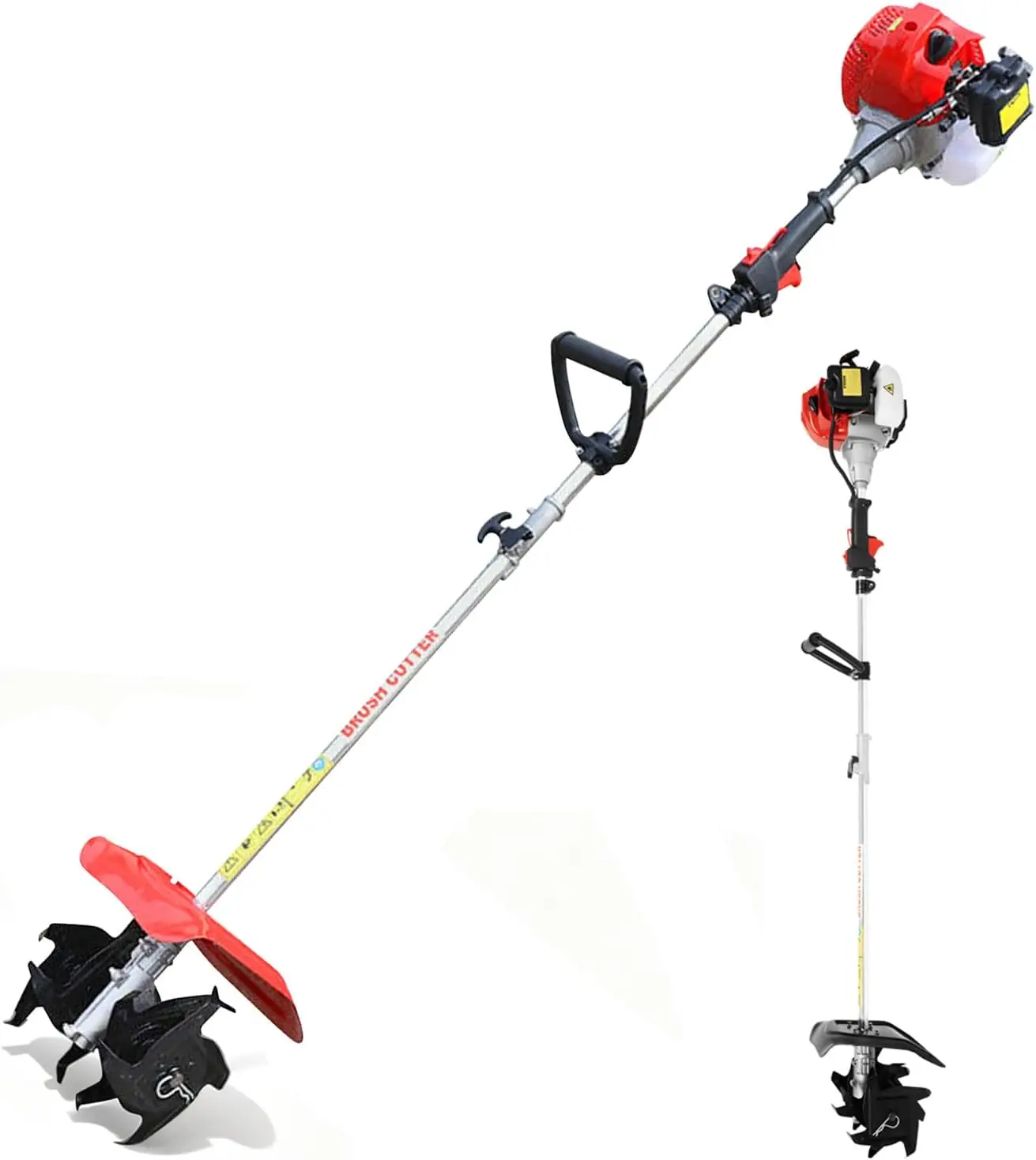51.7cc Gas-Powered Tiller Cultivator, Lightweight Handheld Garden Soil Cultivator Kit, Cordless Outdoor Power Tool with 9.8-Inch Width and 3.5-Inch Depth, for Lawn, Gardening and Soil Cultivation