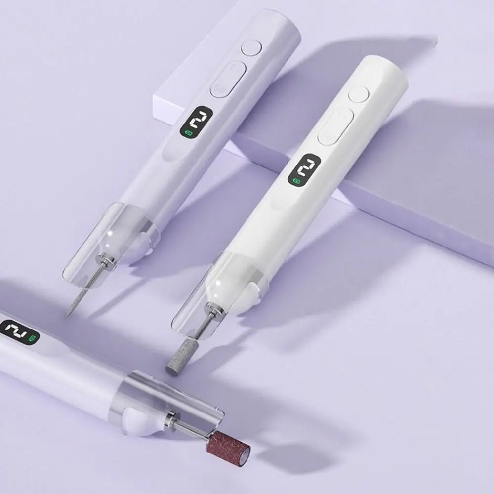 Handheld Electric Nail Polisher LCD Display Rechargeable Wireless Nail Dryer 5 Grinding Heads with UV Lamp