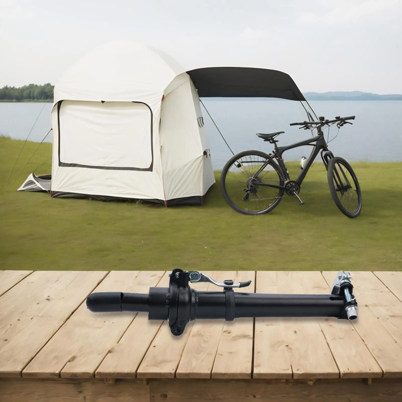 

Folding bicycle handlebar stem adjustable 22 2 25 4 millimeter black steel iron for folding and electric scooter bikes