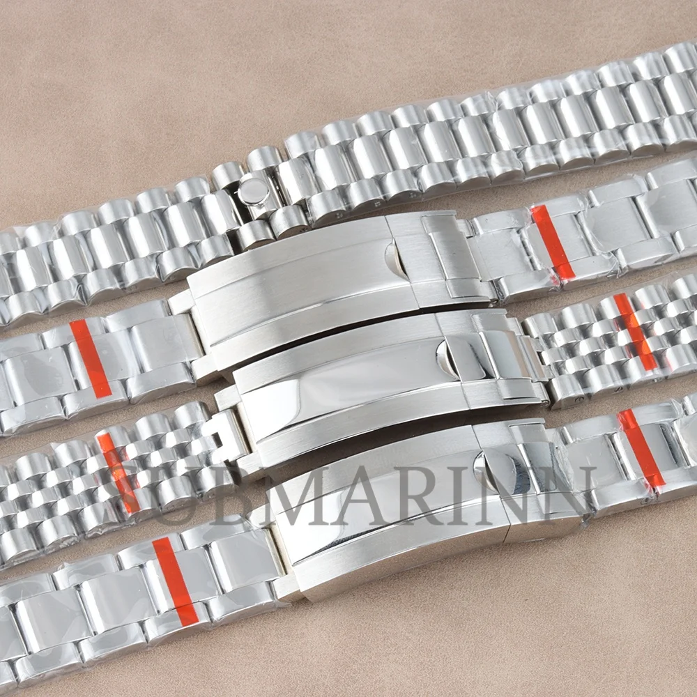 silver 20mm solid Strap Stainless Steel Watchband Jubilee/oyster Watch Bracelet Strap For DATEJUST/Submariner NH35 NH36 Parts