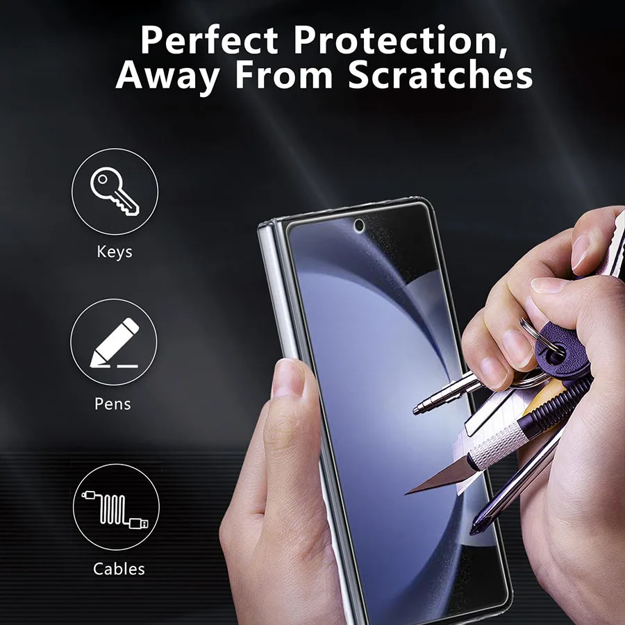 Matte Hydrogel Film For Samsung Galaxy Z Fold 5 4 3 2 5G Internal Inner Outer Hinge Sticker Full Body Soft TPU Screen Protector