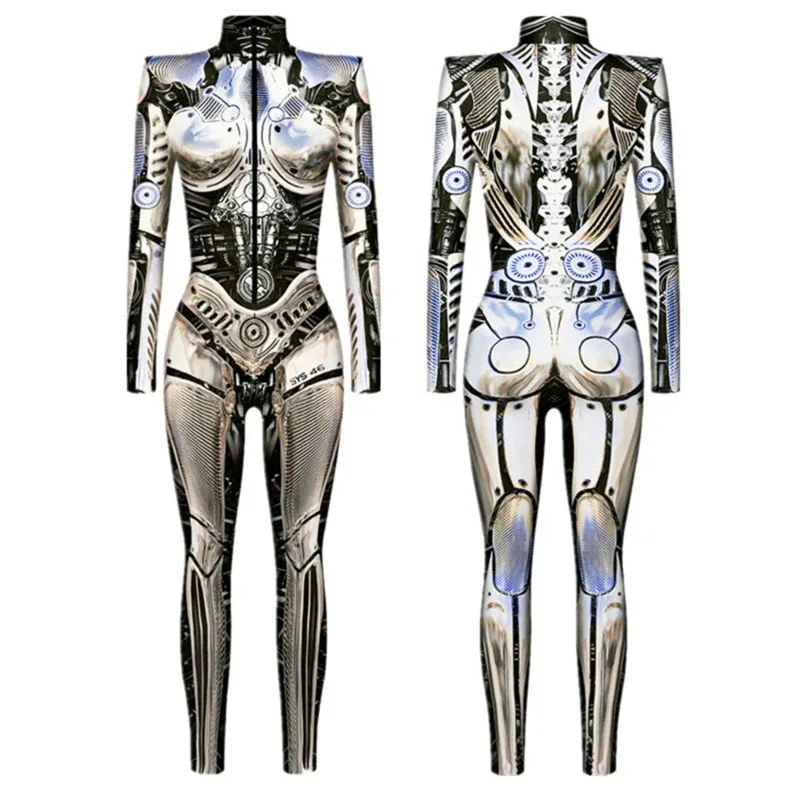 Bear's Den Tecnologia Futuristica Costume Cosplay di Halloween Donna Bambini Stampa 3D Party Body Robot Meccanico Jumpsui Nuovo 2025