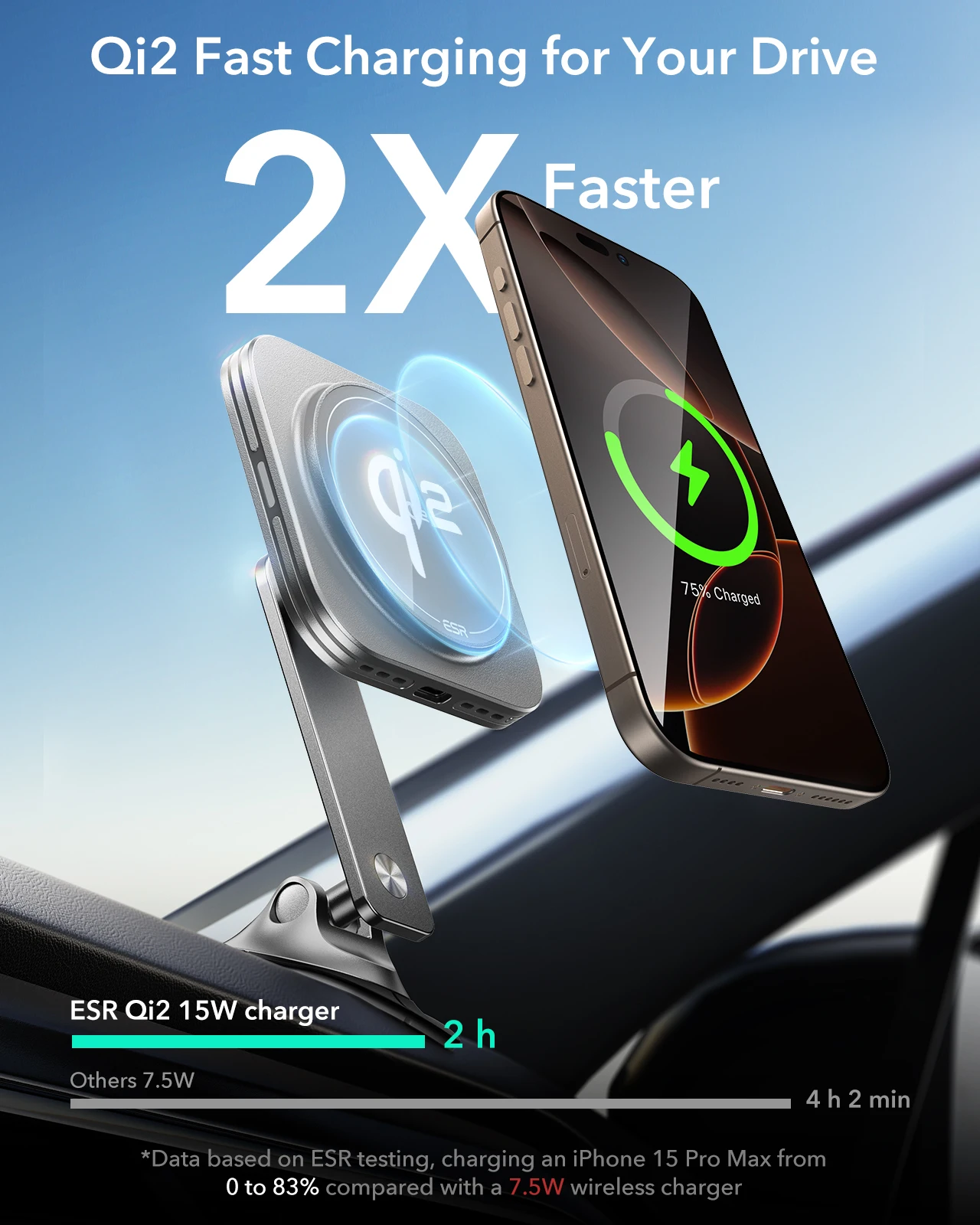 ESR for Qi2 15W MagSafe Car Mount Charger for iPhone 16/15/14/13/12 Qi2-Certified  Dashboard Charging Car Accessories