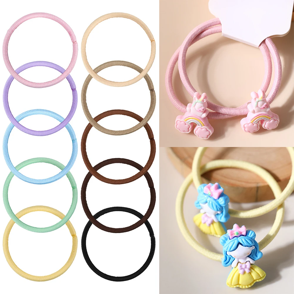 Kép 7: 20 pieces Alkalmazkodó m kötél haja Cirkusz porondja macaron színben Magas Árrugalmasság 4mm Futam haja kötél DIY Párta haja accessor