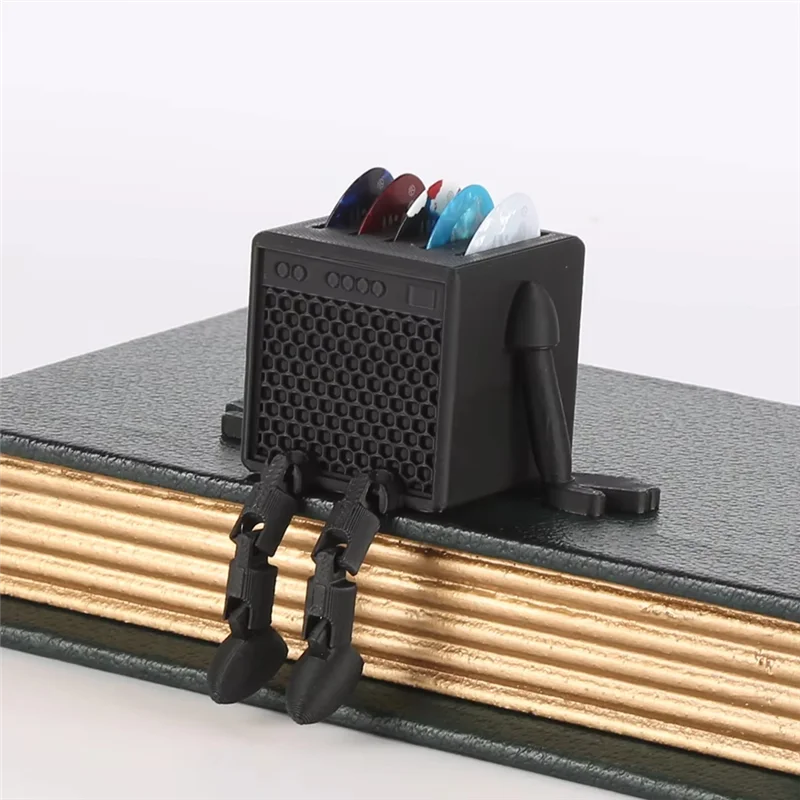 ABKV-Desktop Ornaments 3D Printed Guitar Pick Storage Box Personalized Ukulele Pick Organizer