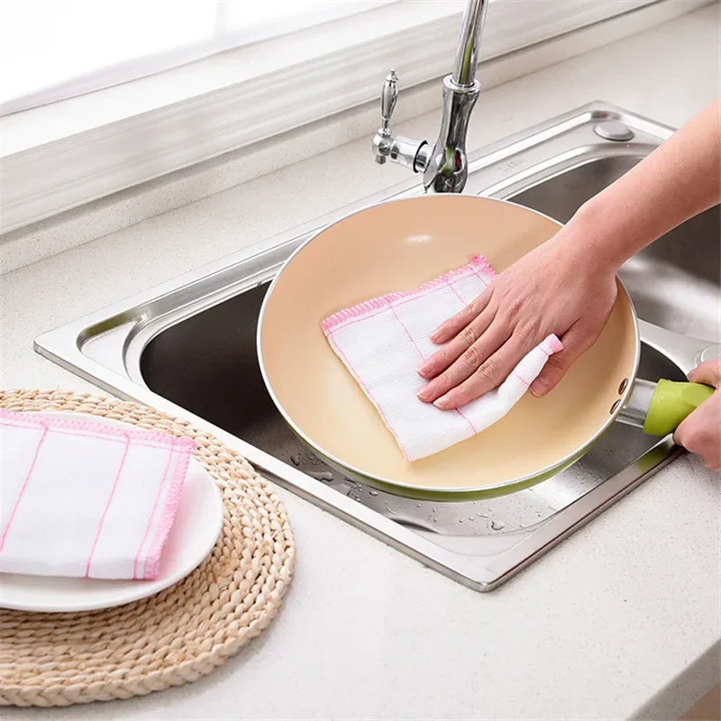 100/50/20/10pcs Wood Fiber Cleaning Cloths Natural Green Absorbent Oil Free Rag Dish Washing Towels Wholesale for Kitchen Clean