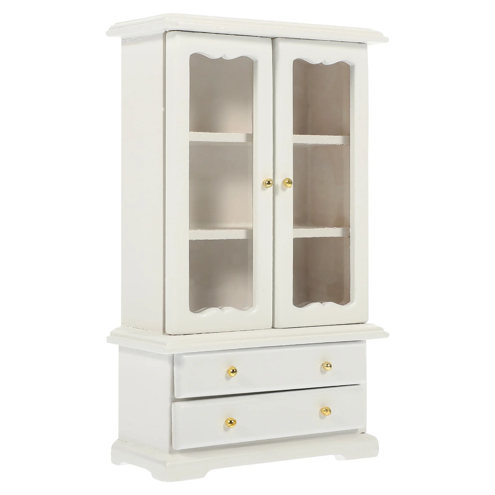 

Accessories House Furniture Display Case Miniature Cabinet Wooden Bookshelf