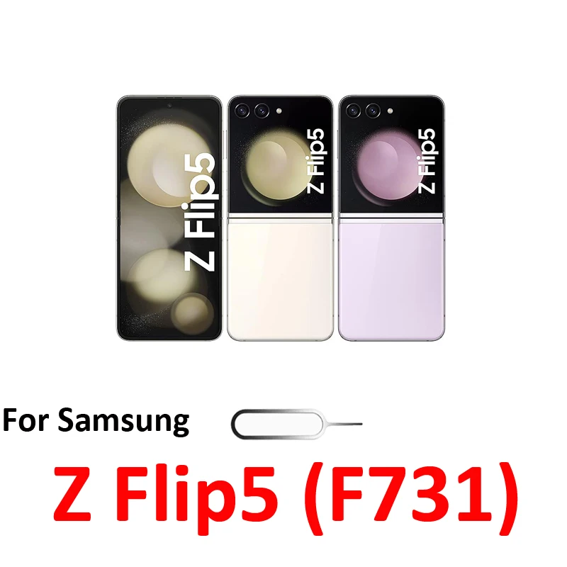 For Samsung Galaxy Z Flip5 Flip 5 F731 F731B Phone New Housing Chip SIM Card Tray Slot Holder Pocket Parts Black Gold Purple view 2