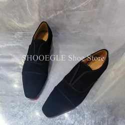 Leisure Suede Men's Loafers Office Business Dress Wedding Shoes Genuine Leather Men Casual Spring Summer Single Shoes