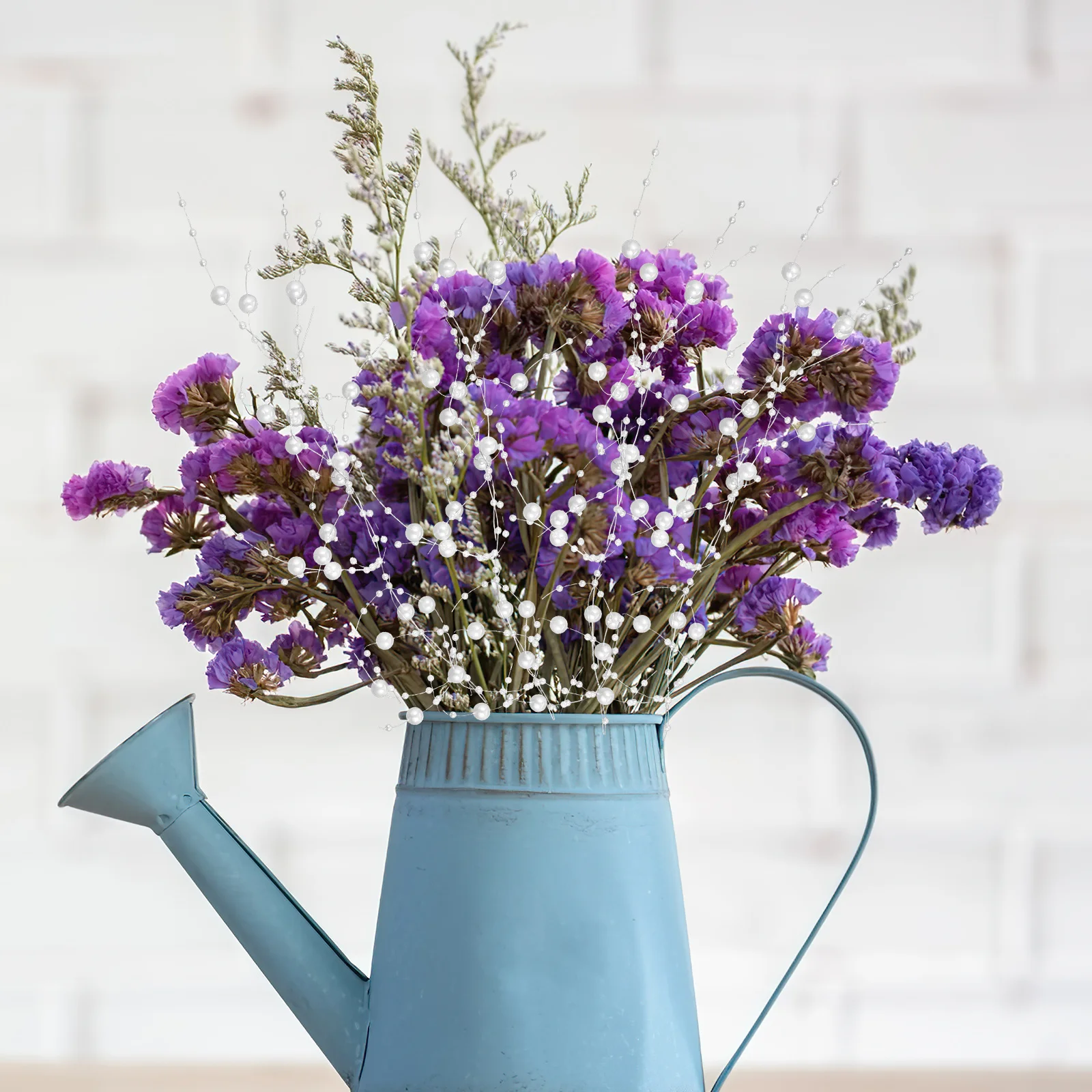 سلسلة لؤلؤية للمزهرية 1 لفة سلسلة خرز مزخرفة مثالية لطاولة الحرف اليدوية وحفلات العطلات