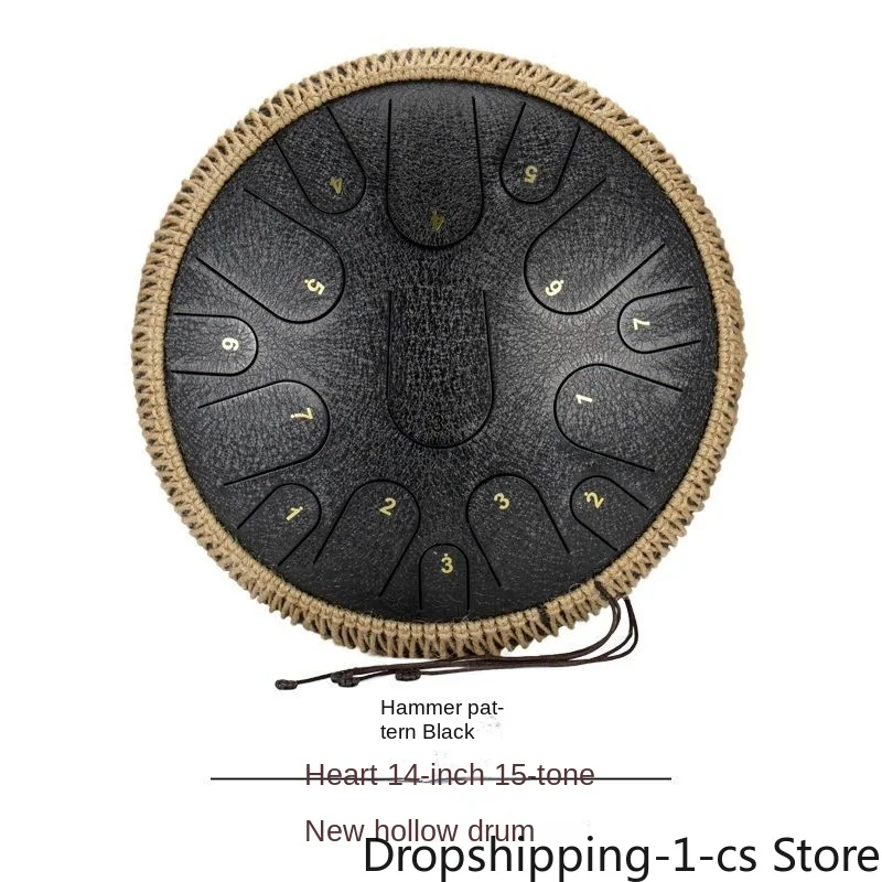 

NEW Steel Tongue Drum 14 Inch 15 Tone Drum Handheld Tank Drum Percussion Instrument Yoga Meditation Music Lovers Gift