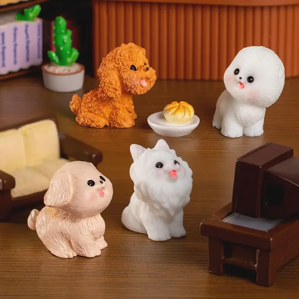 

Figurines Miniature Cute Puppy Animal Micro Landscape Dog Sculpture Ornament Desk Accessories For Home Decoration Kids Gifts