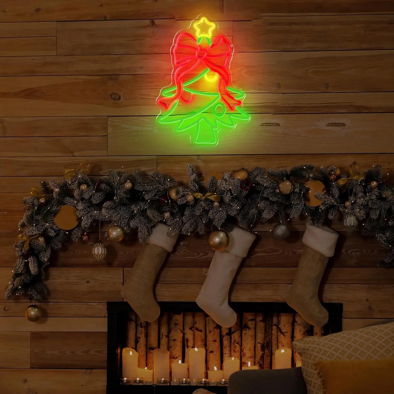 Weihnachtsbaum-Neonschild, USB, dimmbar, LED-Neonlichtschild für Getränke, Bar, Männerhöhle, Schlafzimmer, Hotel, Geschäft, Spielzimmer, Party, Wanddekoration