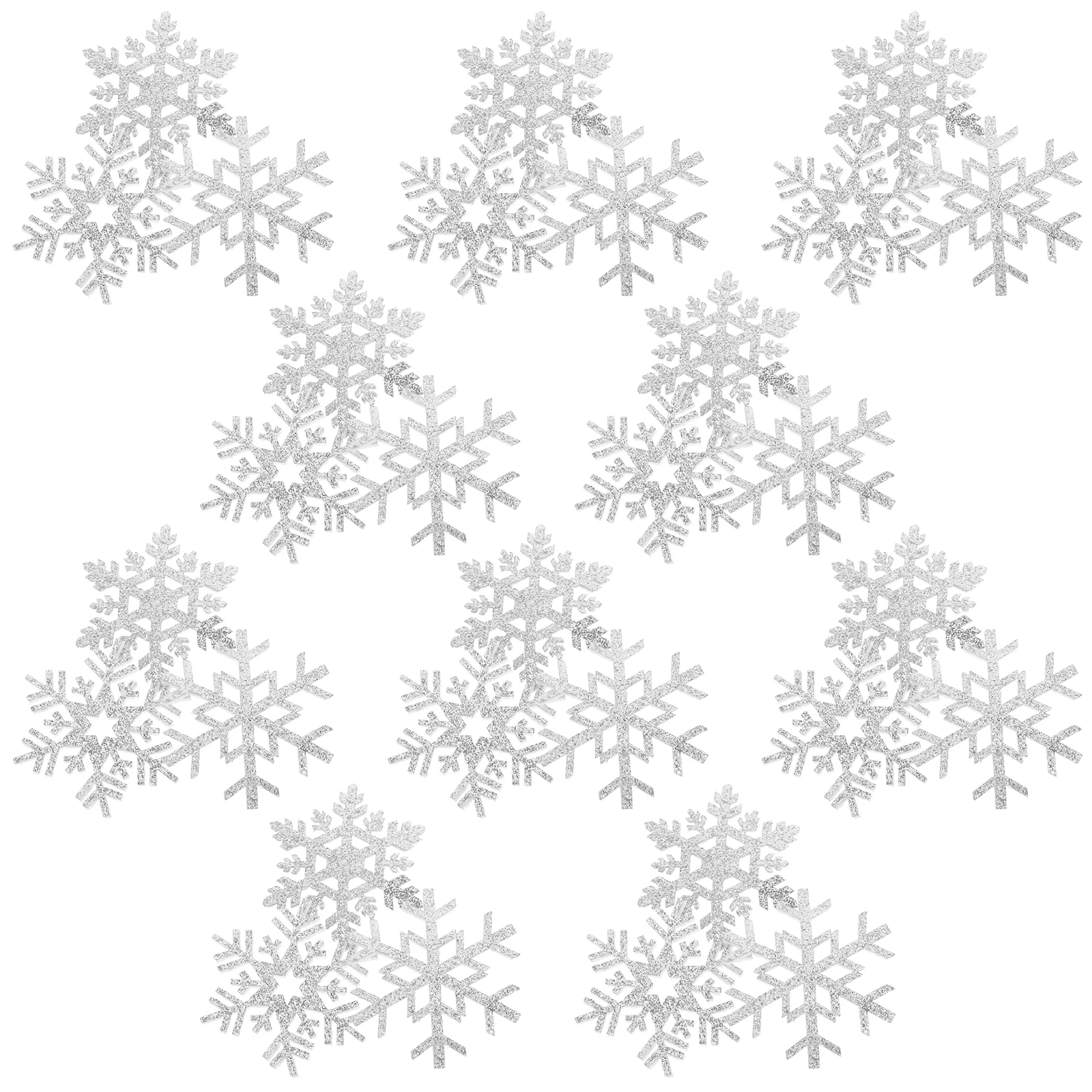 

30 Pcs Handmade Hair Accessories Materials Christmas Stickers Winter Craft Snowflake Iron Patch Applique Clothing Patches