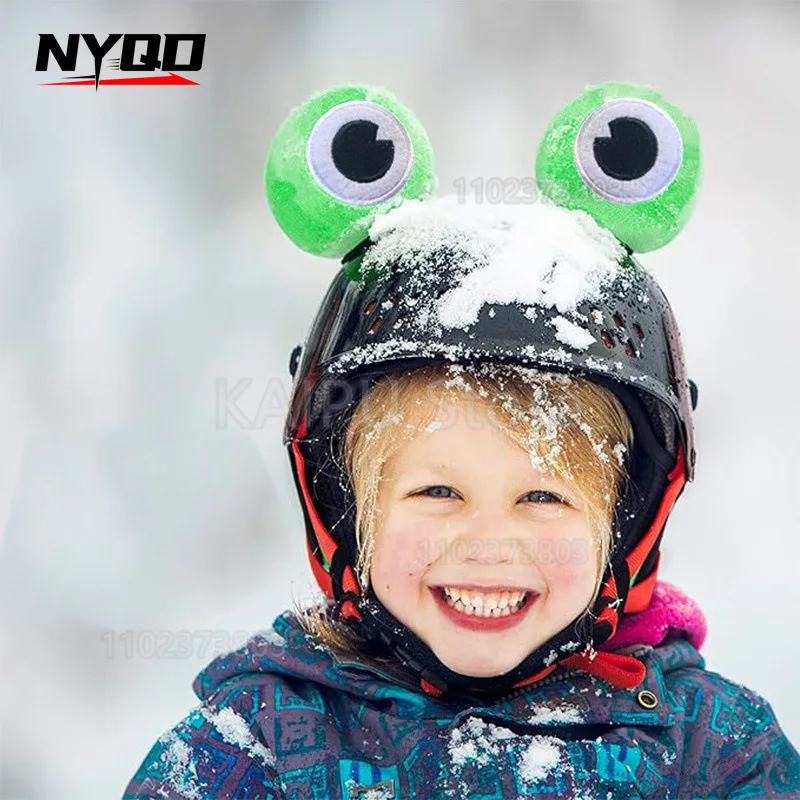 Cute cartoon helmet jewelry frog prince eyes ski helmet decoration electric car motorcycle removable decoration