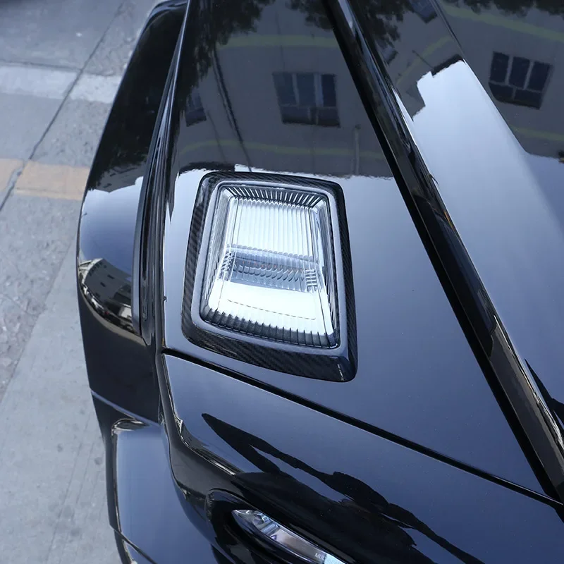 

metyoucar Real Carbon Fiber Car Engine Turn Signal Lights Frame Cover Trim Car Accessories For Mercedes Benz G Class W463 19-25