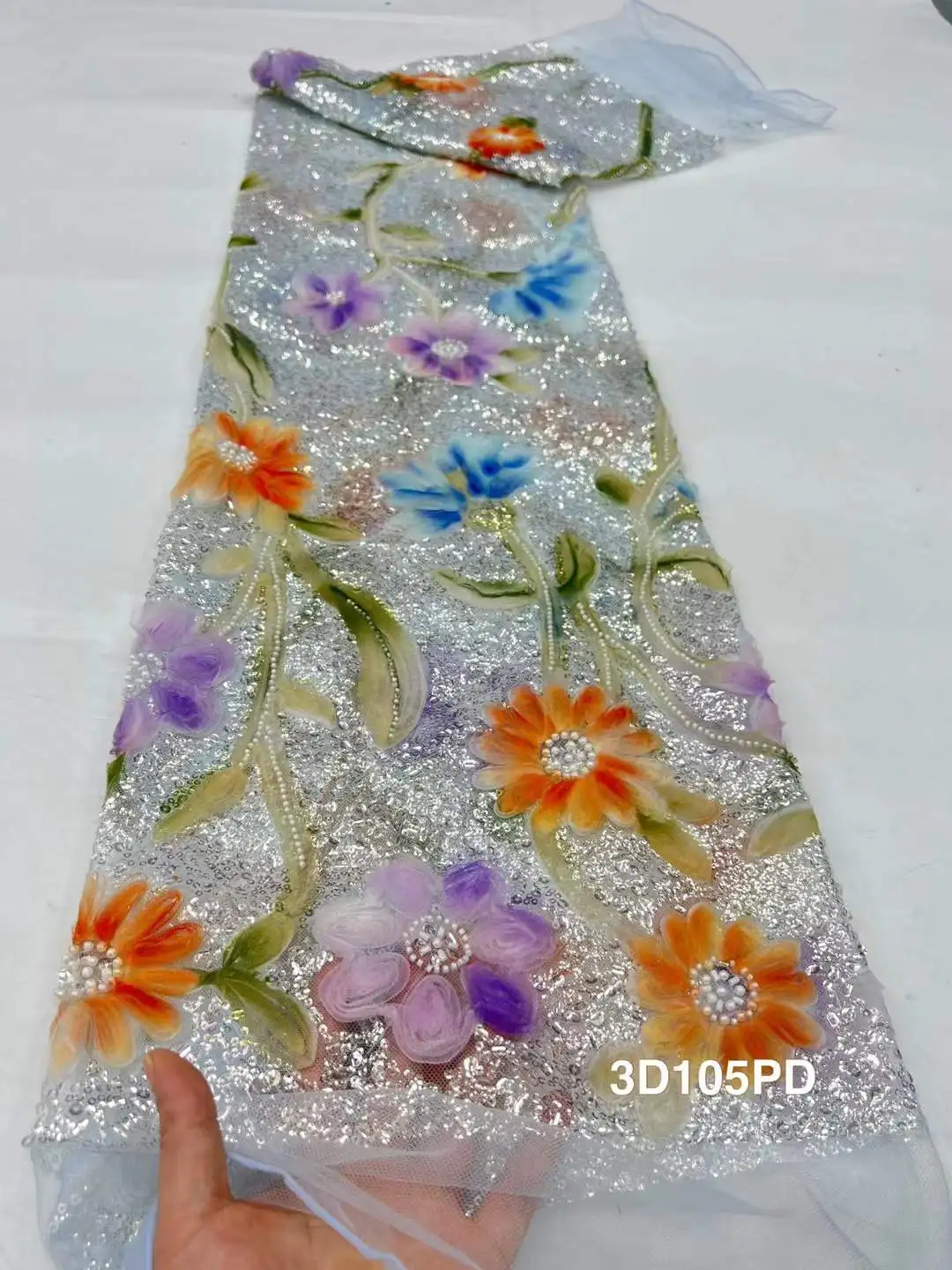 New African Lace Fabric 2025 High Quality Beads Lace Embroidered Brocade Lace French Tulle Lace Fabric For Nigerian Party Dress