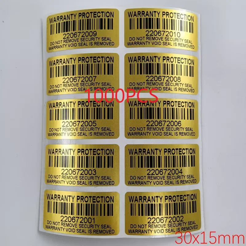 

1000PCS Waterproof Tamper EvidentStickers 30x15mm，WarrantyVoidSecurity Seals,High Quality AntiPeel Stickers for Industrial Use