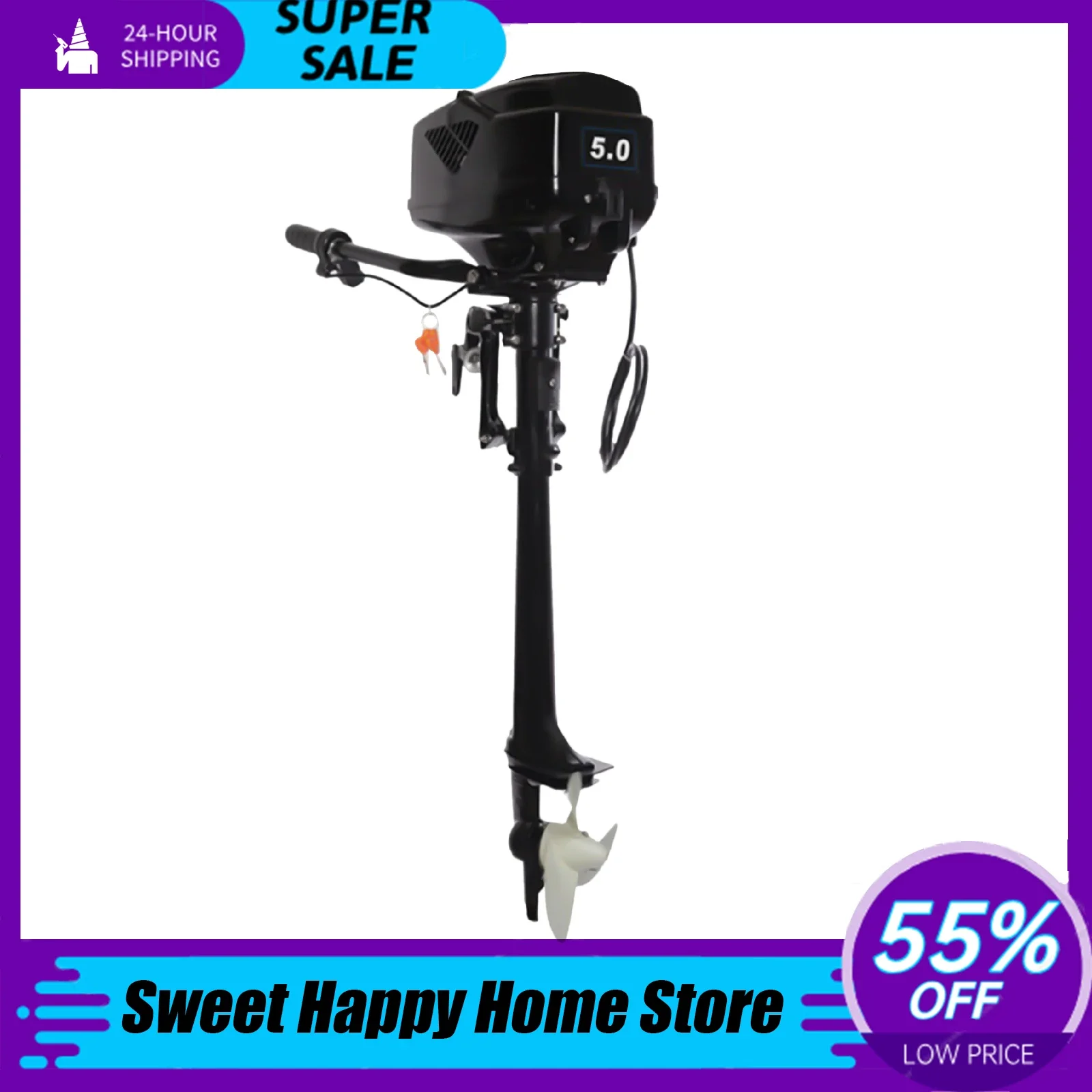 

HANGKAI Long/Short Shaft Electric Outboard Motor 48V 1200W Boat Accessories Marine 3000RPM Underwater Trolling Motor