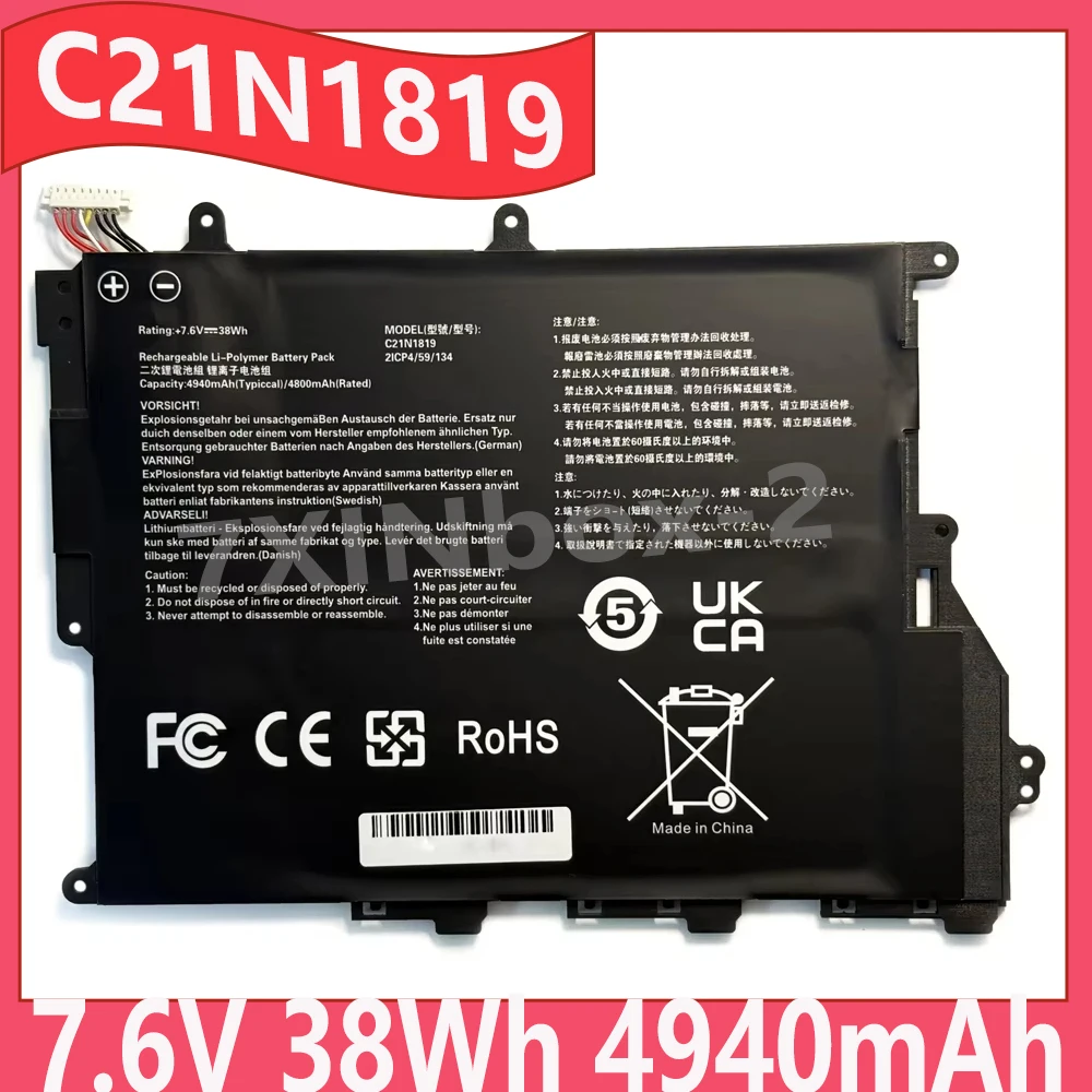 C21N1819 7.6V 38Wh 4940mAh Laptop Battery For Asus X420UA X420FA F420UA A420UA R459UA Y406F Y406U
