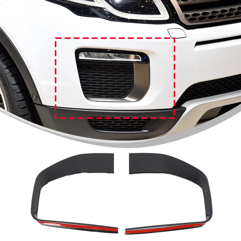 

For Land Rover Range Rover Evoque 2016 2017 2018 ABS Black Car Front Fog Lamp Frame Trim Strips Covers Exterior Accessories