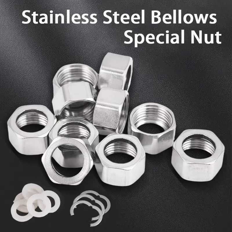 

10Pcs Stainless Steel Sorrugated Tube Nuts Washers Retaining Springs 16/16.8/20/25mm
