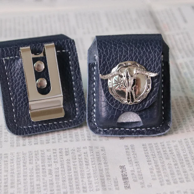 Custom Aansteker Case Beschermhoes Lichter Opslag Holster Echt Lederen Riem Tas Handgemaakte Voor Zippo Aansteker Case