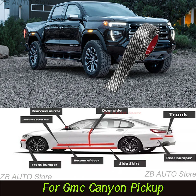 

For Gmc Canyon Pickup Strong adhesive bumper strip, front and rear lip side skirts, collision and scratch resistant, suitable