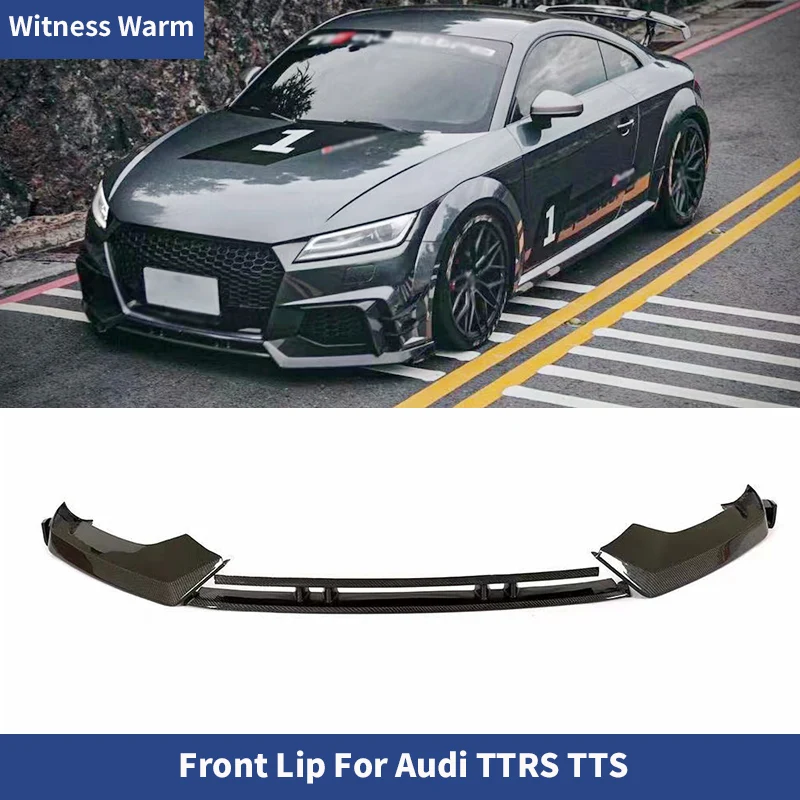 Carbon Fiber FRP Unpainted Front Bumper Lip Spoiler for Audi TTRS MK3 2016 2017 2018 Bumper Lip Splitters Protector