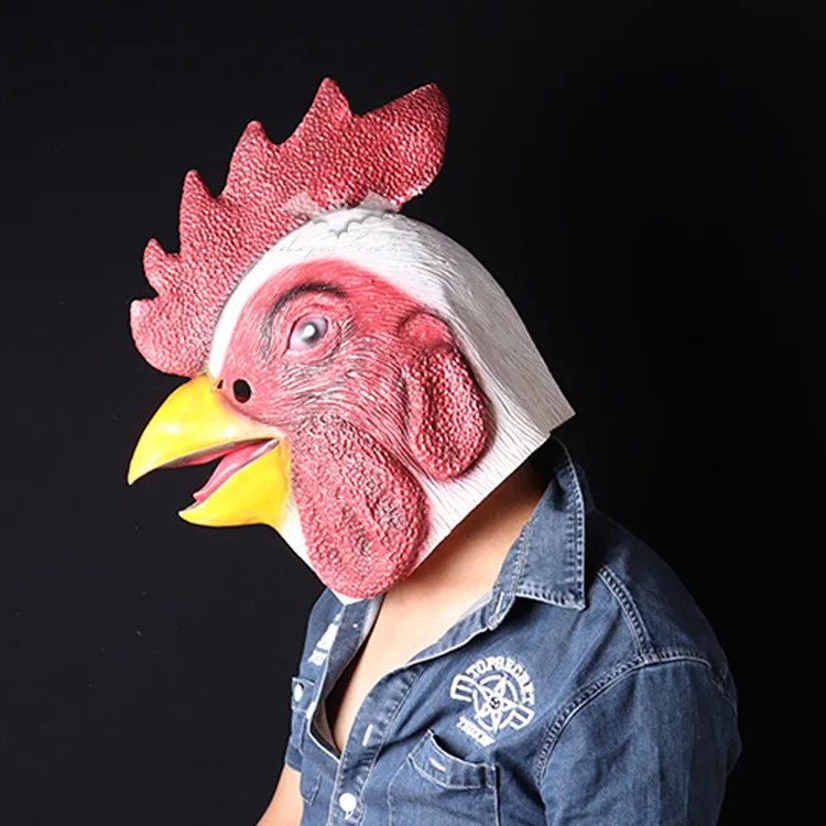 Rooster Animal Mask Headgear Halloween Party Cosplay Funny Prank Prop for Wedding Stage Gathering 4