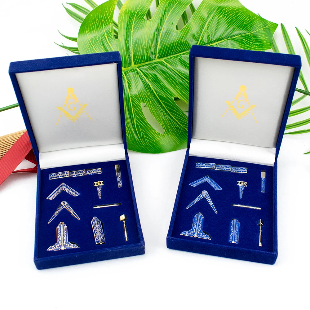 TC 12.5CM*9.7CM/Box Master Mason Freemason Masonic Crafts Masonry Trowel Masonic 9 Piece Set Mini Tool Gifts