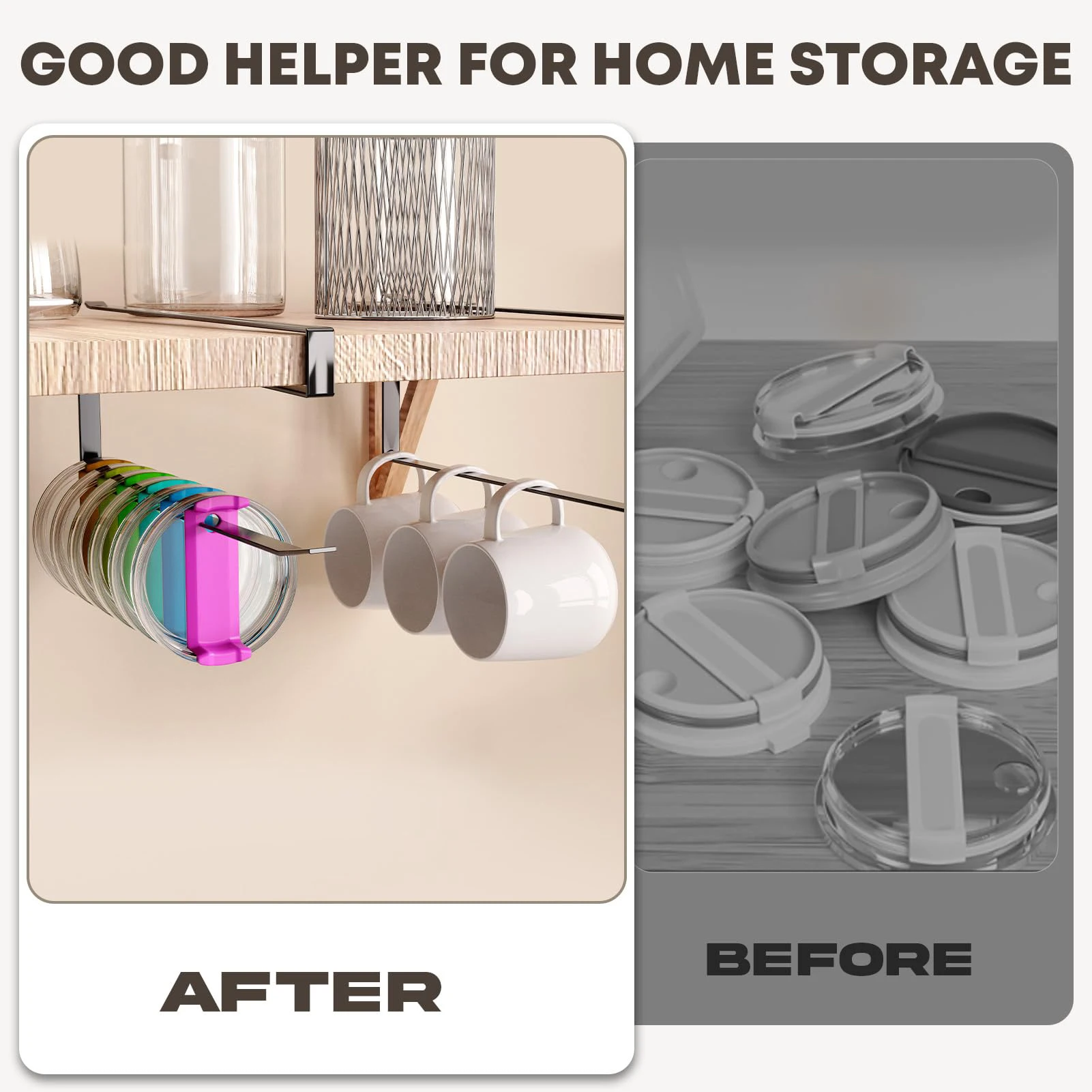 منظم غطاء بهلوان، منظمات غطاء داخل الخزانة، حامل مناشف ورقية سوداء موفرة للمساحة تحت الخزانة، منظمات المطبخ المنزلية #5