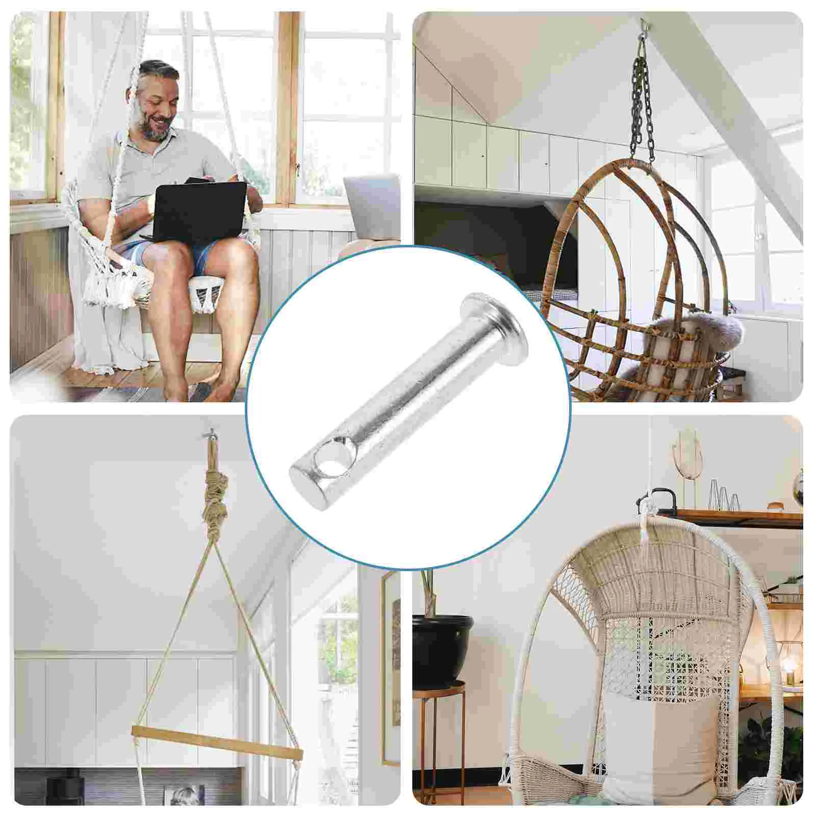 Hammock Latch Porch Swing Plug Pin Kit Chair Metal Steel Alloy Fixing and Rings