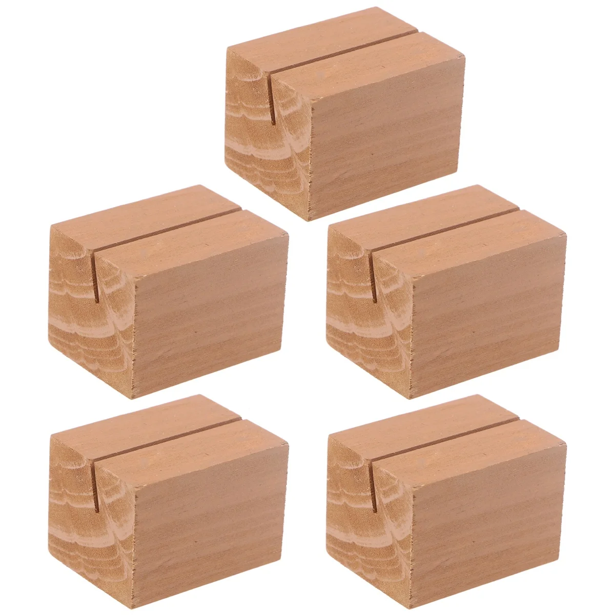 

10pcs Wood Card Holders Natural Stain Finish Rectangular Slot Display Table Numbers Business Cards Wooden Place Holders Kitchen