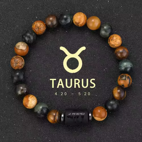 12 Zodiac Bracelets Natural Stone Cancer Virgo Leo Libra Bracelet Couples Friendship Gifts Bracelets jewelry pulsera hombre - Image 30