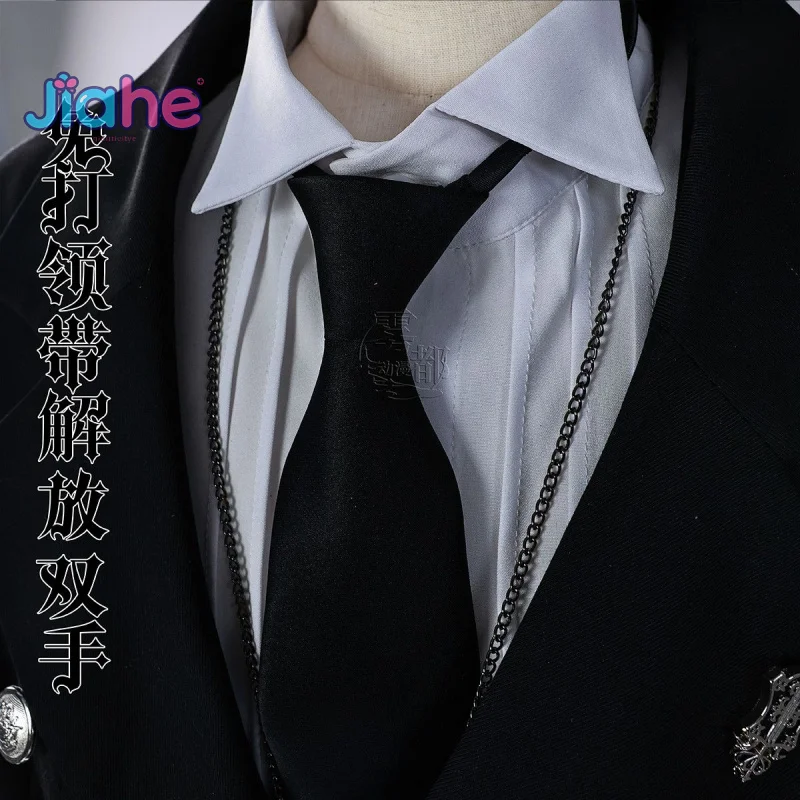 Sebastian·Michaelis Anime Black Butler Cosplay Costume Shirt vest jacket pants gloves pocket watch tie set Halloween tuxedo suit