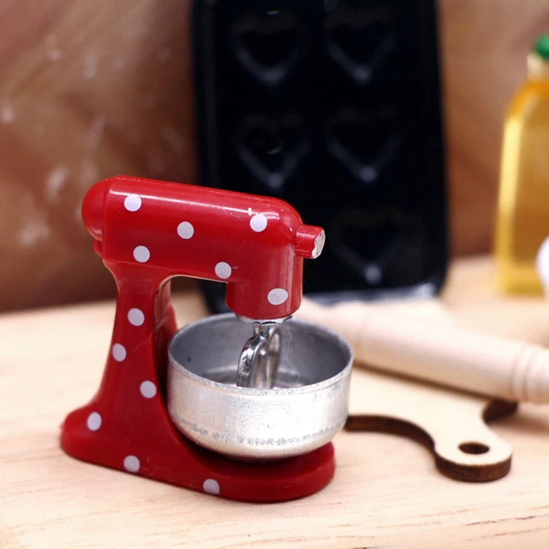 // 1:12 DIY Doll House Miniatures Accessories Dollhouse Simulation Mixer Model Toy Dollhouse Mini  Kitchen Decoration