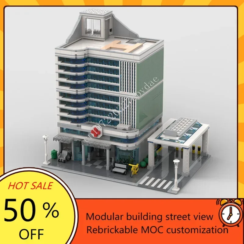 

3901 шт. МОДУЛЬНЫЙ HOSPITAL модульный MOC креативная модель с видом на улицу на заказ пазлы архитектура DIY образование сборка модель подарки