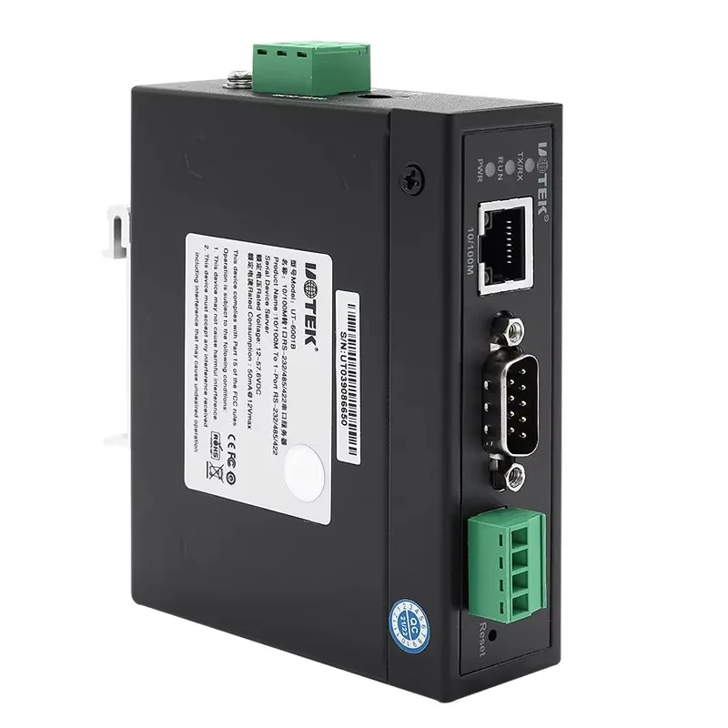 

10/100M Ethernet to 1 Port RS-232/485/422 Serial Device Server Support MCP VCOM Virtual Serial Port UT-6801A
