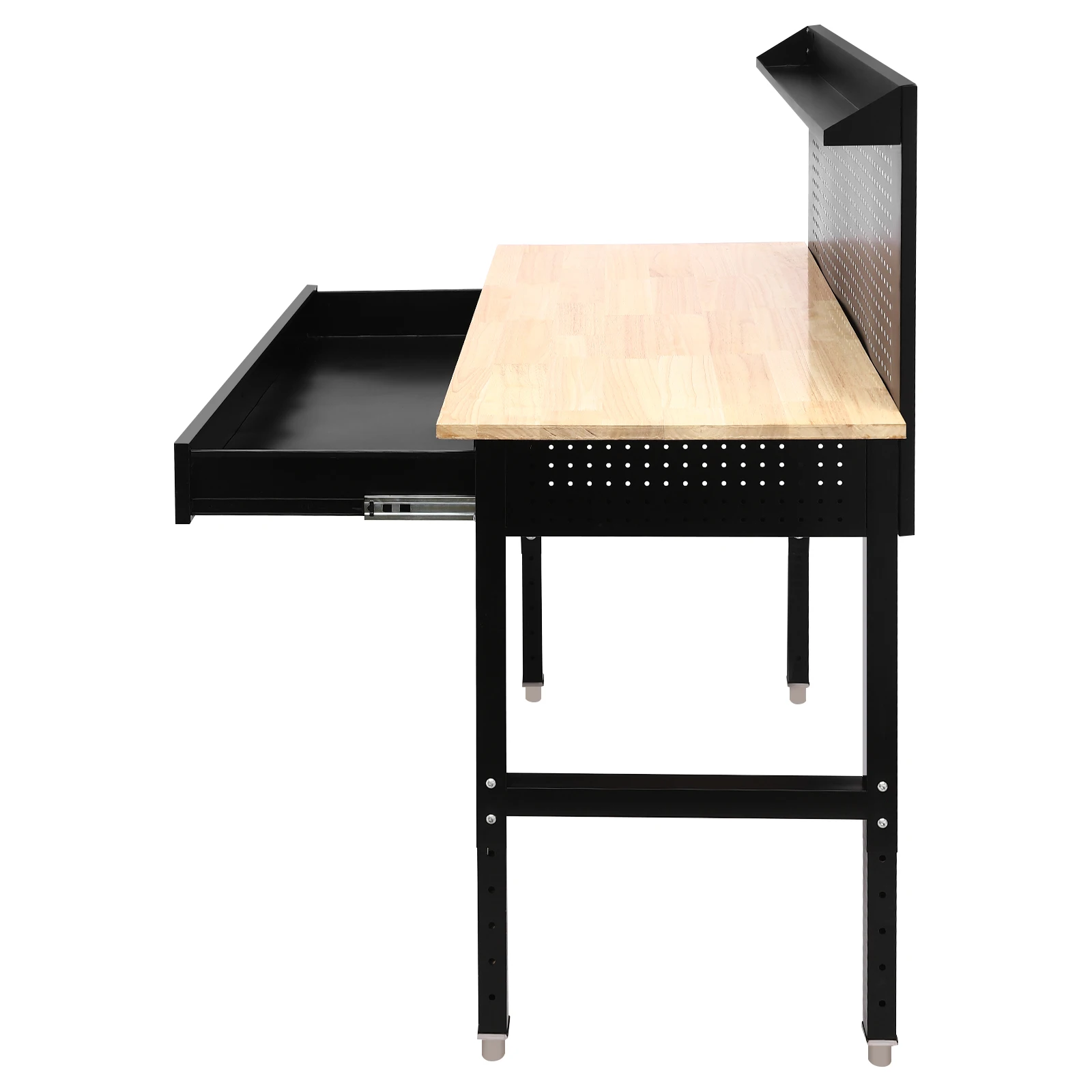 Verstelbare garagewerkbank 48x24 inch, capaciteit 2000 lbs, 7 hoogteinstellingen 26-35,4 inch, garagewerkbank, frame van koolstofstaal