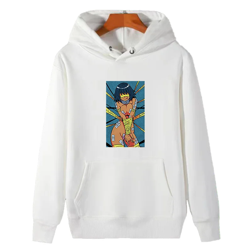 Anime Girl Japanese Manga Fashion Graphic Hooded Sweatshirts Winter Fleece Hoodie Thick Sweater Essentials Hoodie Men Sportswear