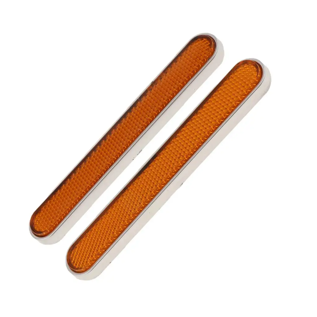 

2X Amber Motorcycle Rectangle Front Fork Leg Reflector for