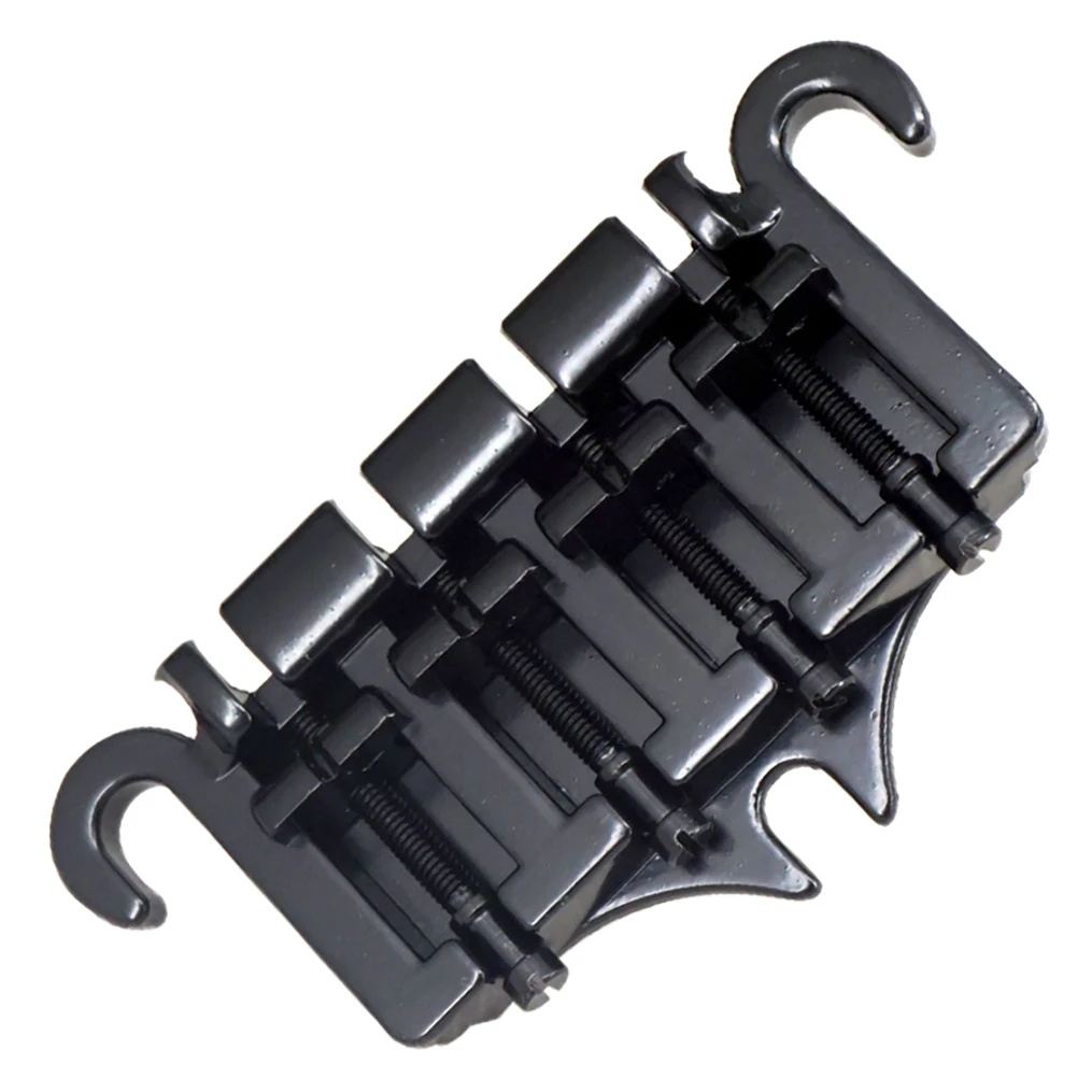 SMIEA 3 포인트 4 현베이스 브리지 테일 피스 아연 합금 브리지, Gibson EPI 스타일베이스 용 안장 교체 부품, 검정색