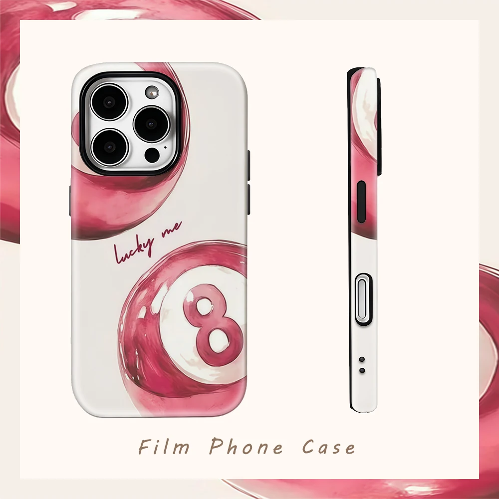 Lucky 8 Balls Handyhülle für IPhone 17AIR 16E 16 15 14 13 12 11 17 Pro Max Plus Doppelschichtige Rückseite