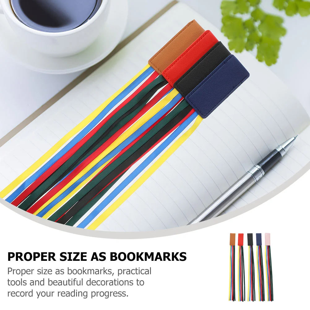 5 Pcs Webbing Belt Ribbon Bookmark Reusable Page Marker Markers Students Man