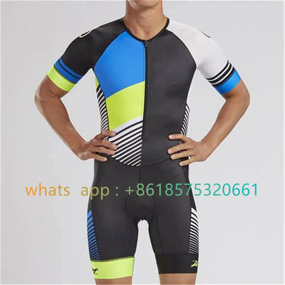 Zootekoi Triathlon Summer Cycling MTB Short-sleeved Race Speed Trisuit Ropa Ciclismo Pro Team Bicycle Running Bodysuit Skinsuit