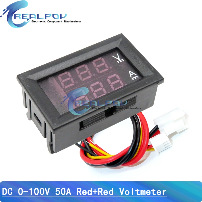 Mini Digital Voltmeter Ammeter DC 0-100V 50A Amp Volt Voltage Current Meter Detector Tester 0.28\