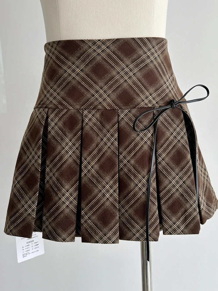 Winter Women Preppy Vintage Mini A-line Pleated Micro Plaid Skirt Gyaru 2000s Aesthetic Y2k Streetwear Grunge Fairycore Hot Sexy