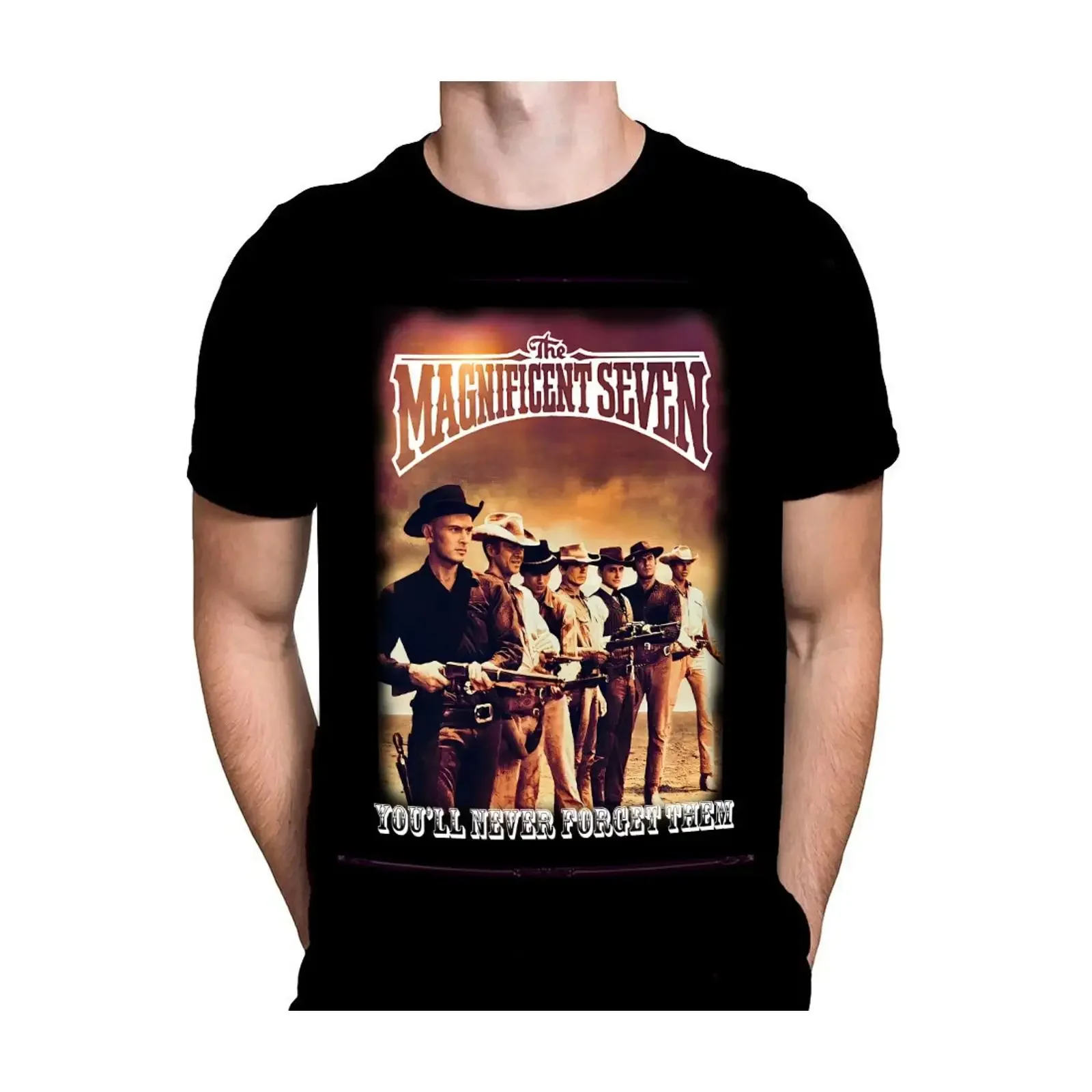 THE MAGNIFICENT 7 T Shirt Sizes S 5XL Classic Spaghetti Western vintage Washed Casual Stretched designer clothes Slightly